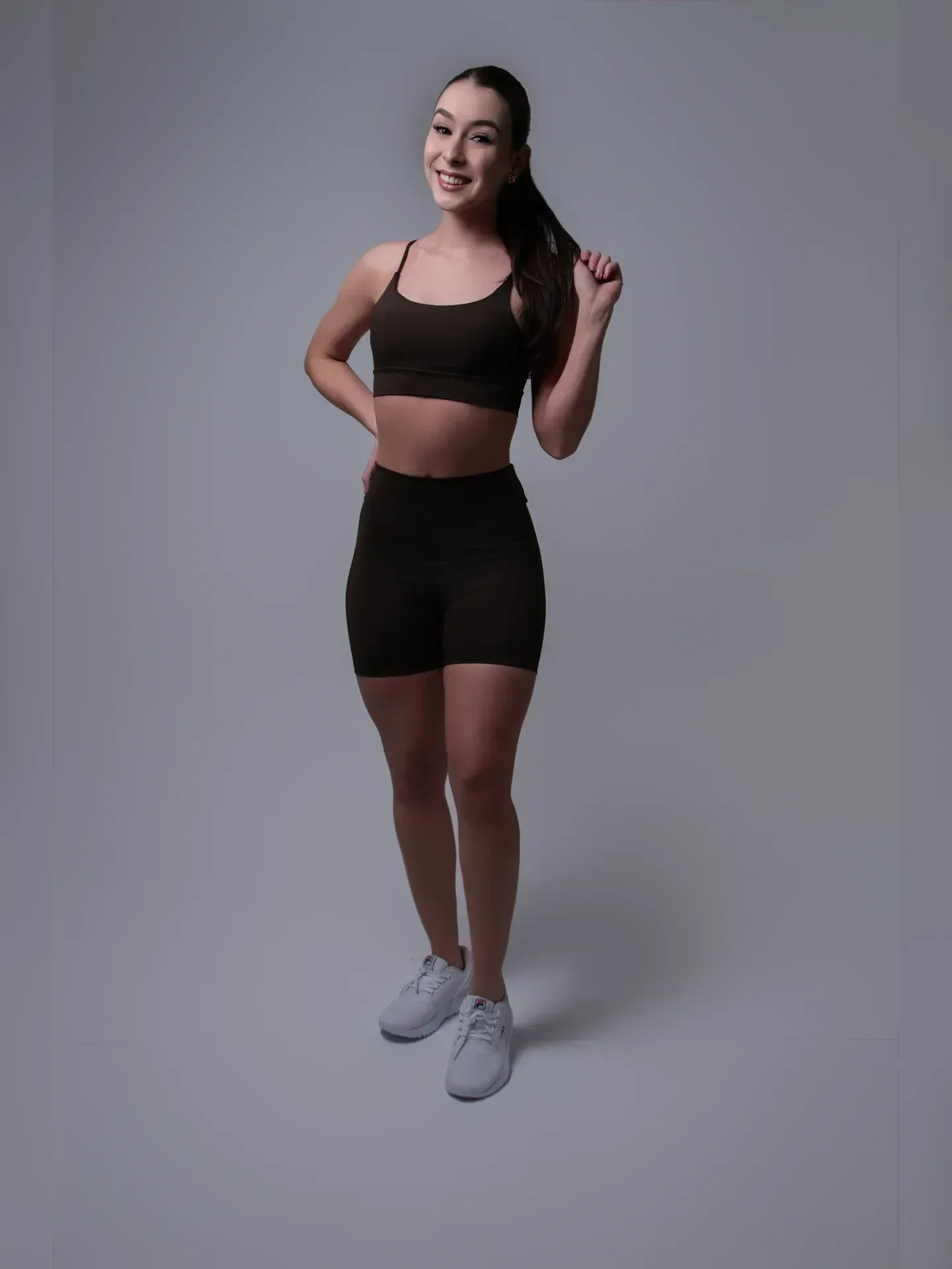 Conjunto Sculpt Shorts NEVUÉR · Marrom Café · 1